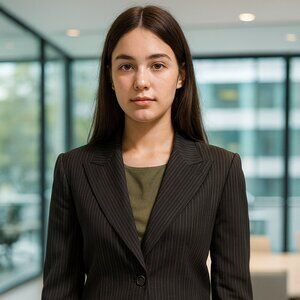 Ann Klein Black Pinstripe Blazer Size 6